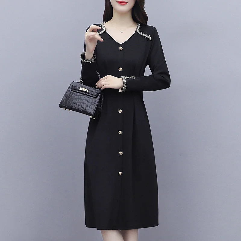 Lelia Plus Size Chanel-Eqsue Work Long Sleeve Dress