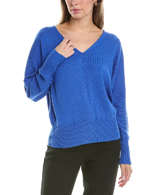 Lafayette 148 New York V-Neck Dolman Silk-Blend Sweater