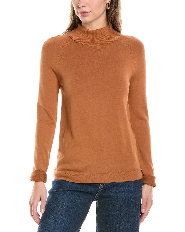 Lafayette 148 New York Raglan Sleeve Turtleneck Cashmere Sweater