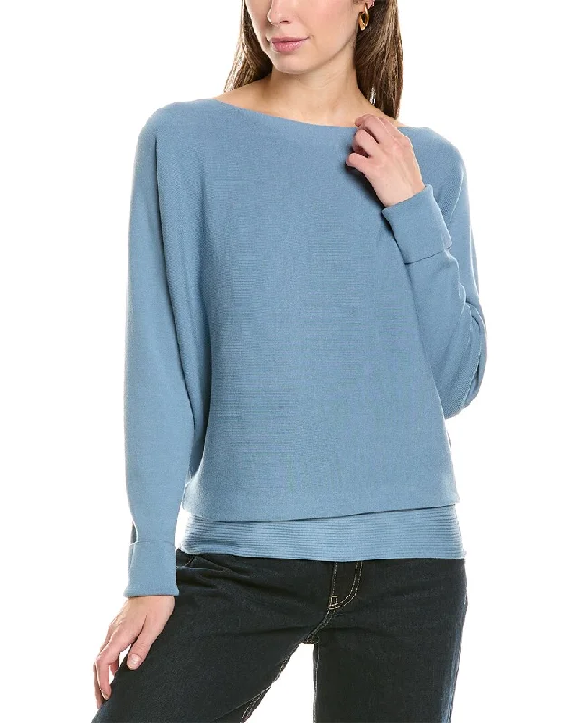 Lafayette 148 New York Bateau Neck Dolman Wool Sweater