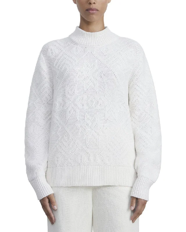 Lafayette 148 New York Embellished Winter Cashmere Motif