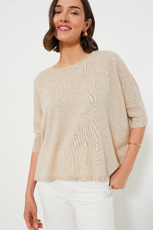 Sandstone Short Sleeve Cashmere Crewneck