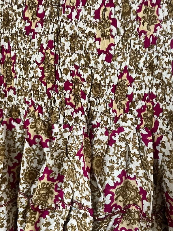 Plum Beige Paisley Print