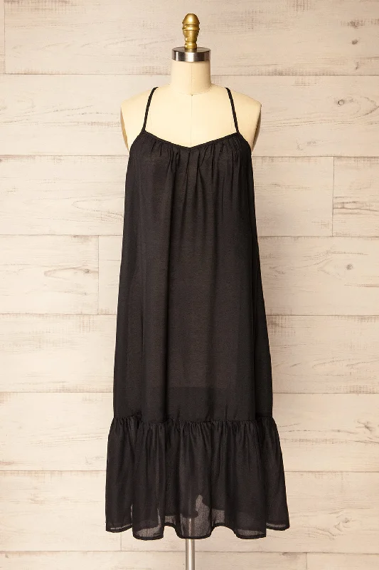 Berkana Black | Midi Beach Dress