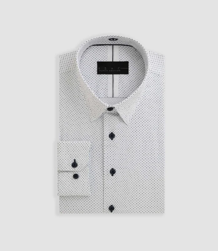 Chemise blanche imprimée à pois "Baki"