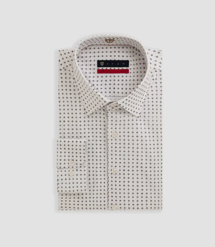 Chemise imprimée blanche "Bayard"