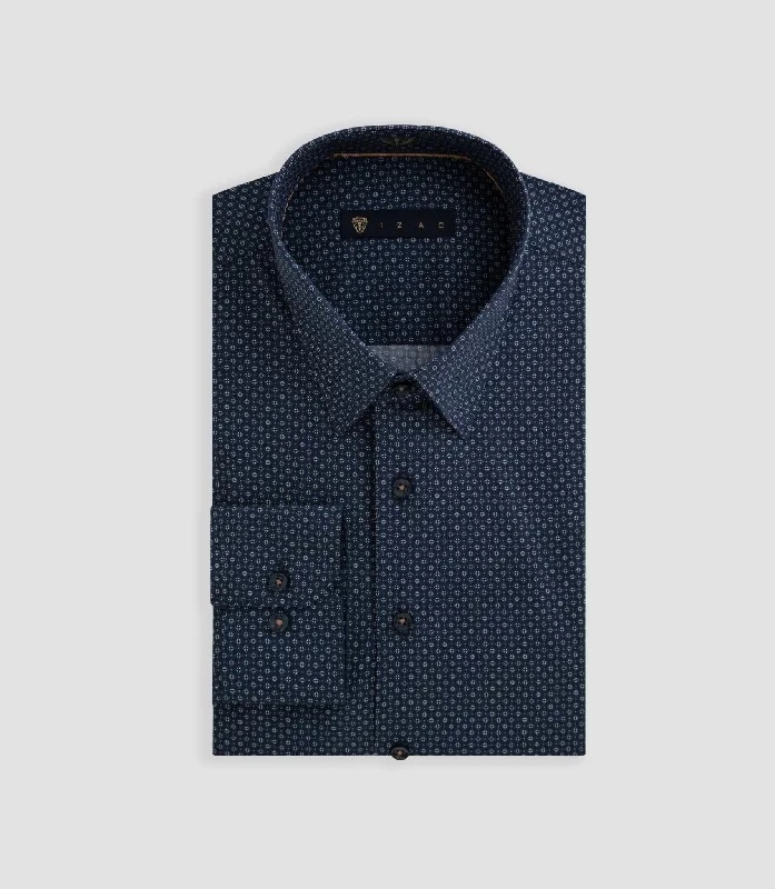 Chemise imprimée marine "Barthelemy"