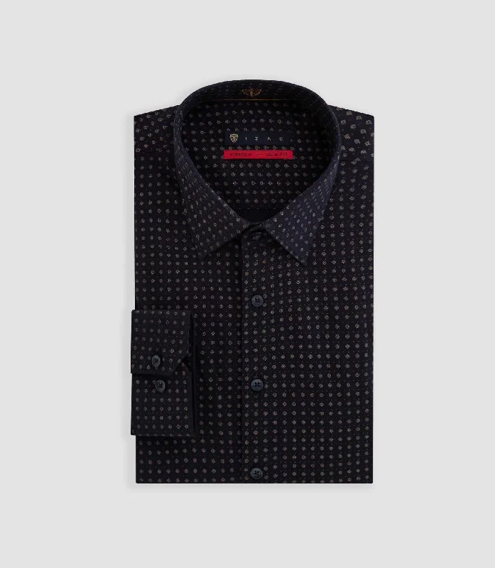 Chemise imprimée marine "Bayard"