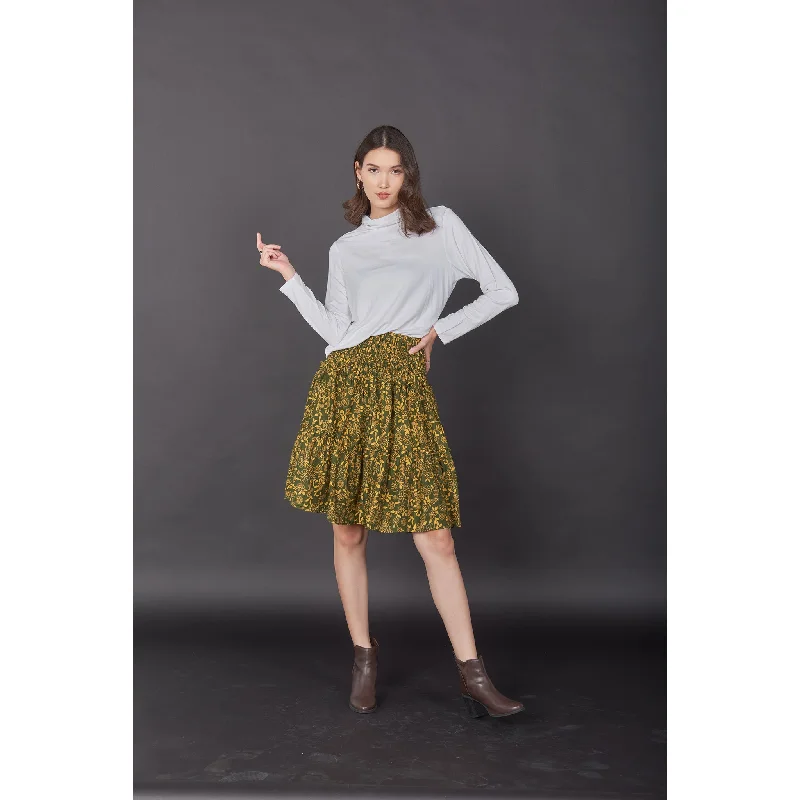 Flower Women's Skirt in Olive SK0090 020198 01