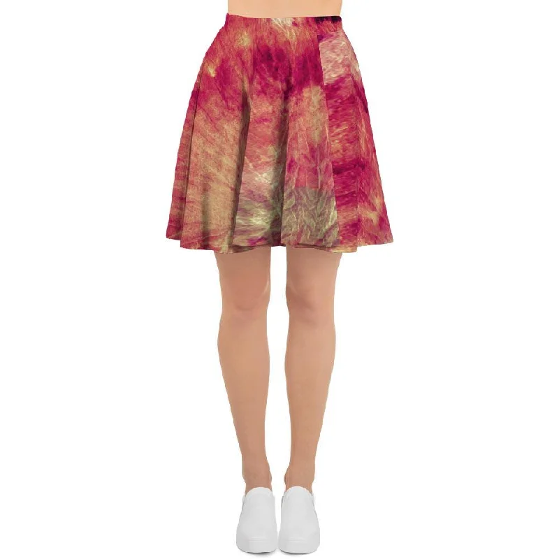 Red Tie Dye Women's Skirt