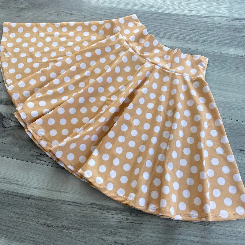 SALE - Skater Skirt - Beige and White Polka Dot