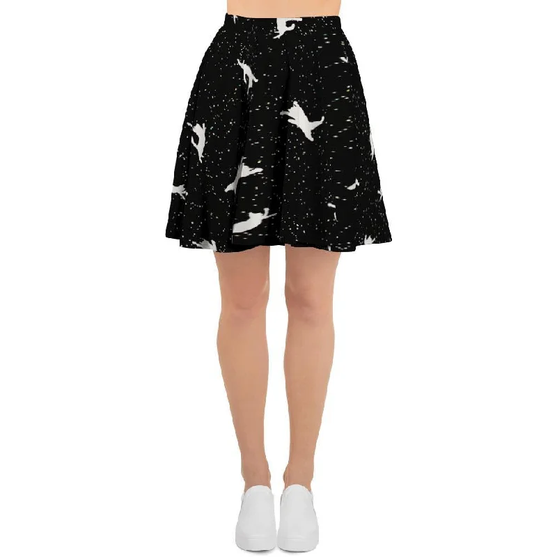 Silhouette Cat Print Women's Skirt