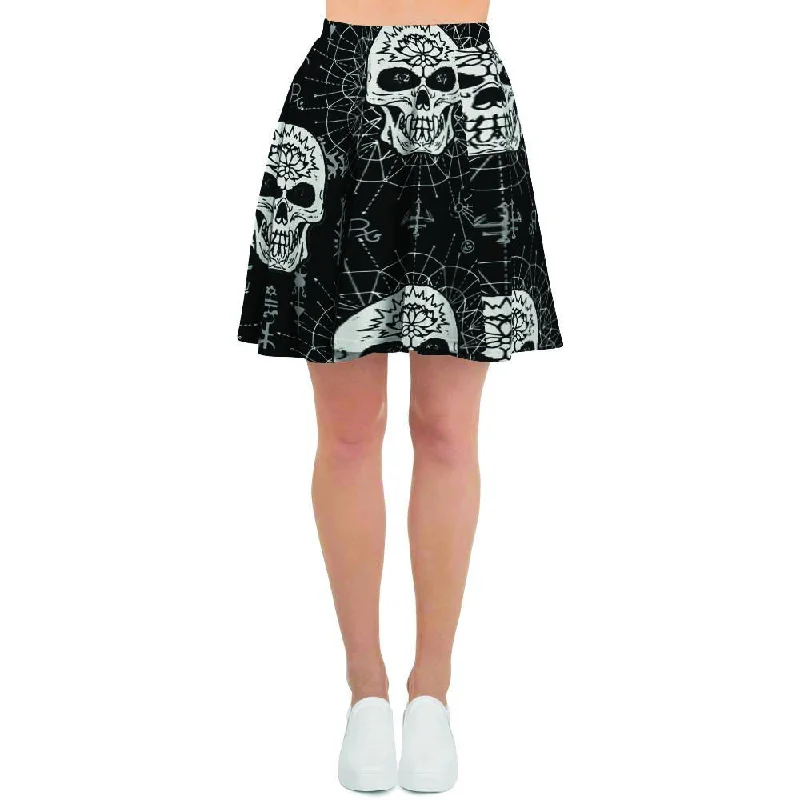 Skull Gothic Witch Women's Skirt