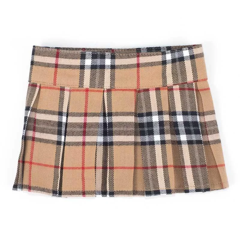 Tan Plaid Dog Skirt