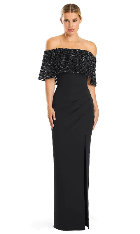 Alexander by Daymor 1883F23 - Off-Shoulder Column Evening Gown