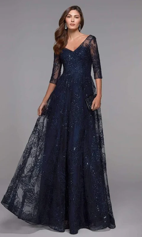 Alyce Paris - 27494 Quarter Sleeve A-Line Evening Dress