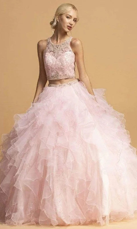 Aspeed Design - L2272 Illusion Jewel Sleeveless Ball Gown