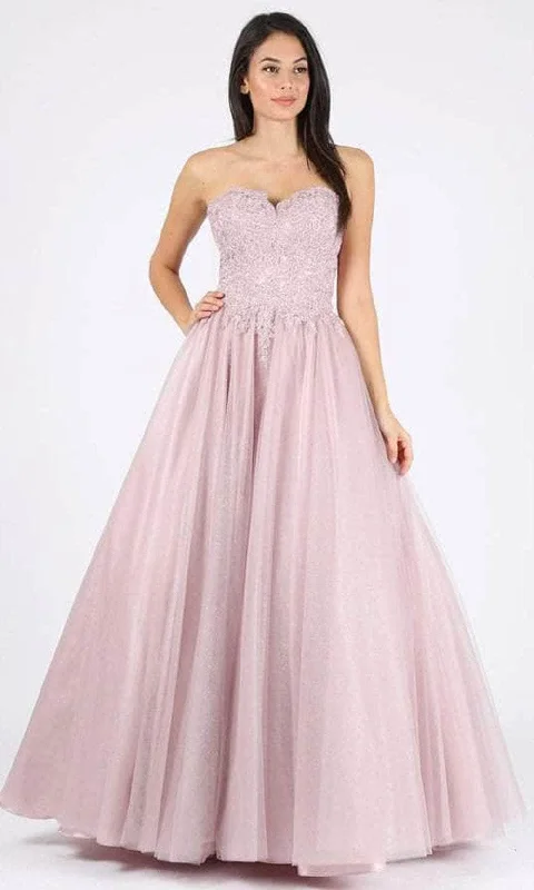 Eureka Fashion 9898 - Embroidered Sweetheart Neck Long Gown