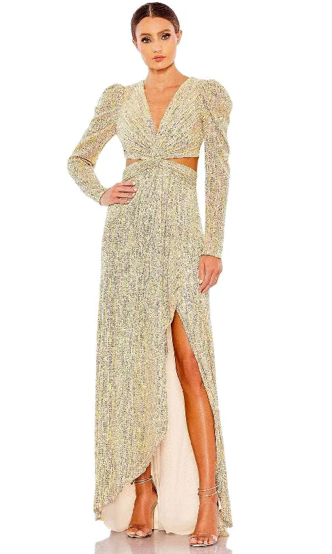 Ieena Duggal 27050 - Puff Sleeve Sequin Evening Dress