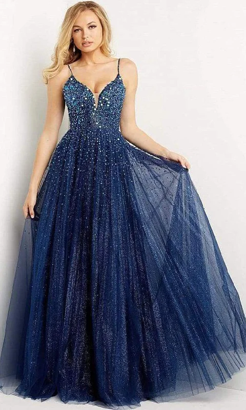 Jovani - 08408 Midnight Glittery Prom Gown