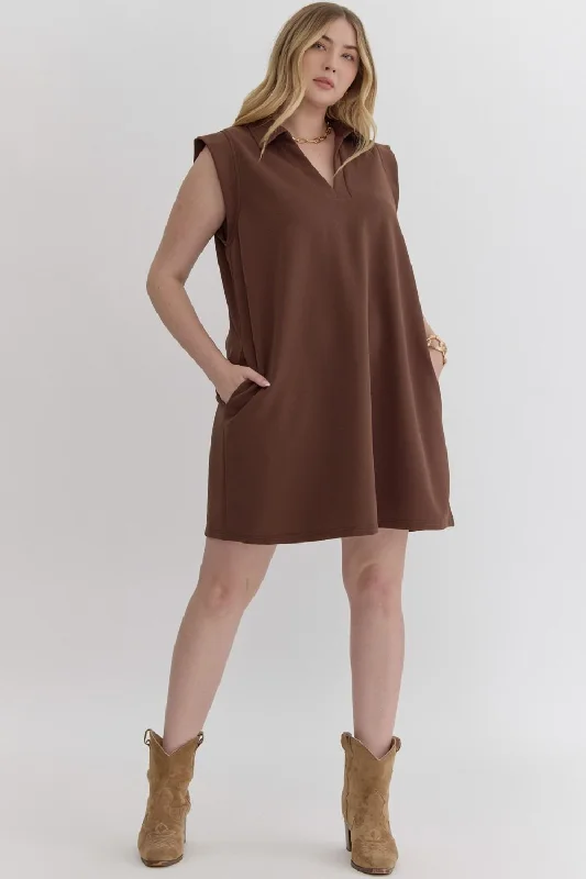 Andreaa Dress in Brown +