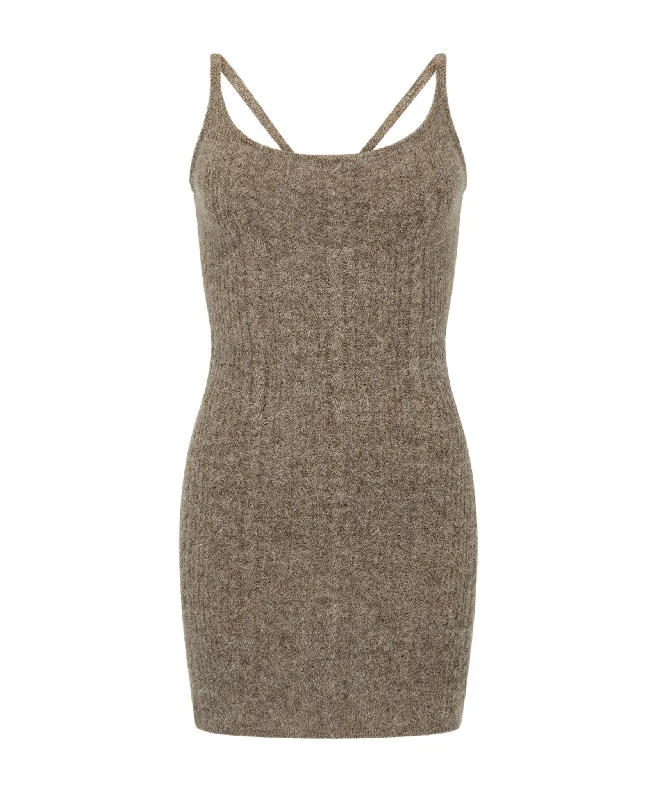 CABLE KNIT WOOL DRESS