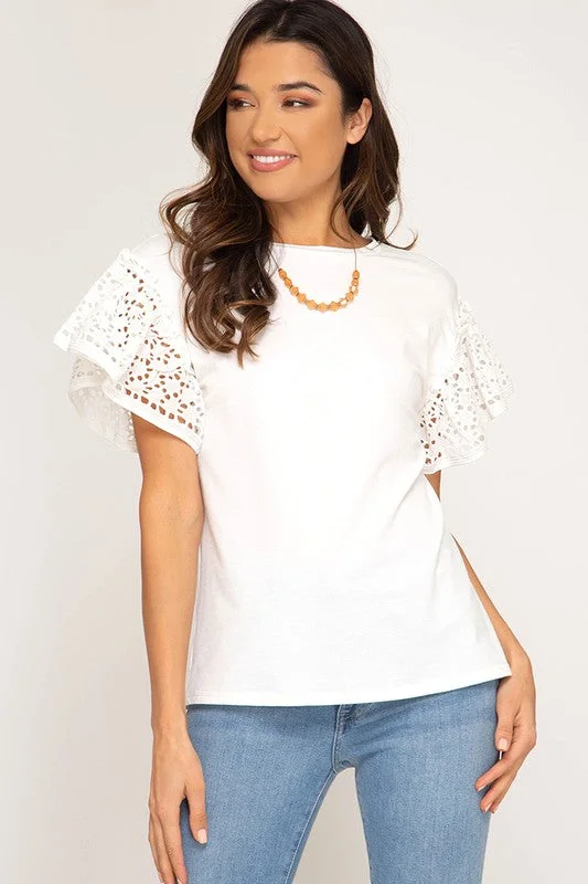 Jenna Statement Tee in Off White