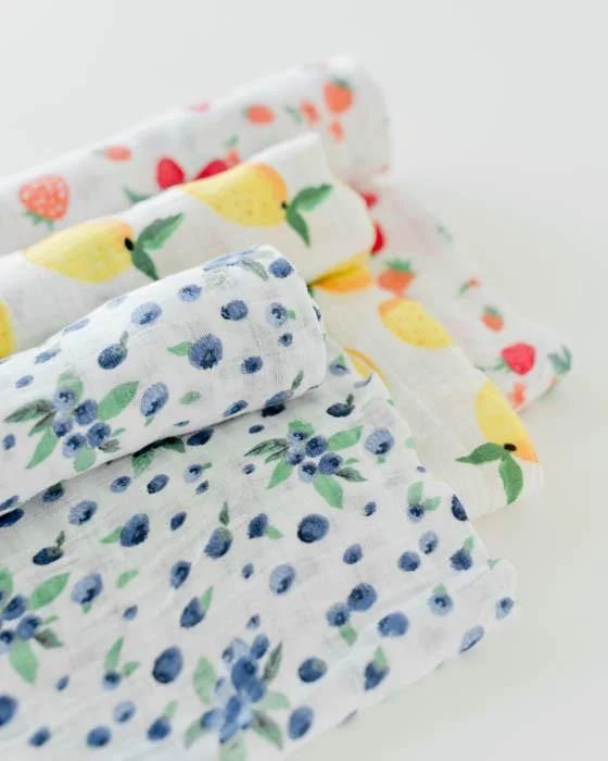 Cotton Muslin Swaddle-Blueberry