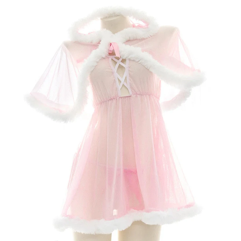 Cute pink cape dress yv30716