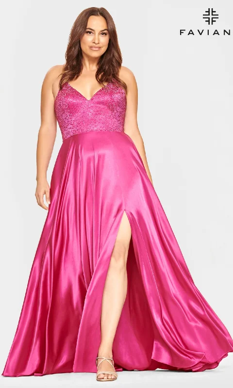 Faviana Plus-Size Prom Dress with Strappy Back