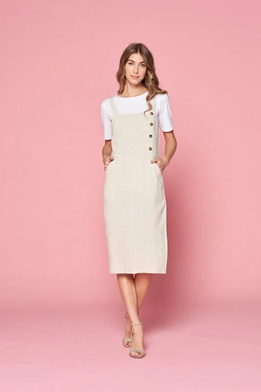 Grace Overall Dress in Oatmeal