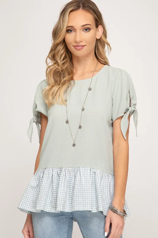 Jayne Peplum Gingham Top