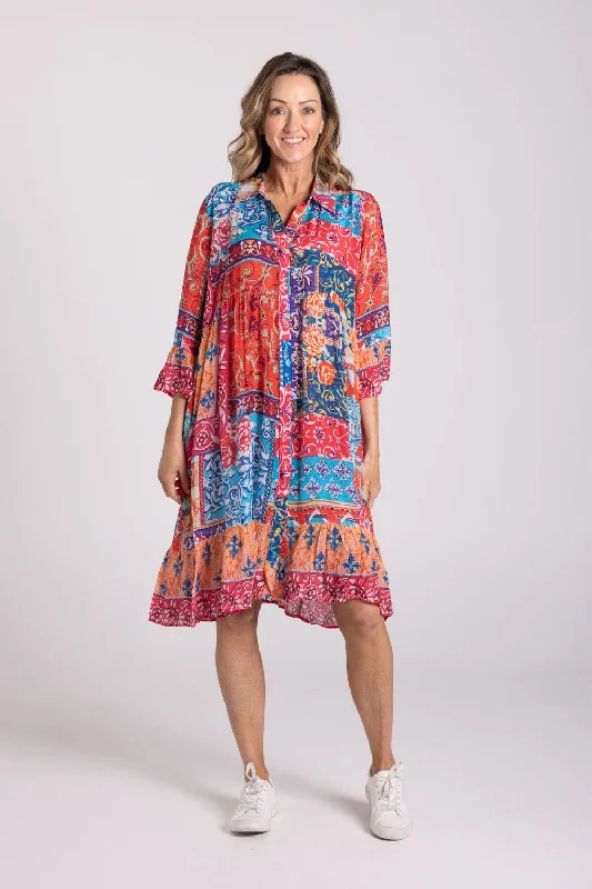 Jocelyn Button Down Dress | Sunset Tapestry