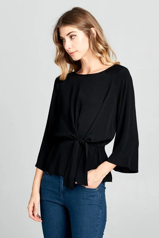 Knot Dressy Top in Black