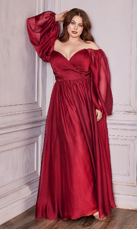 Ladivine Plus-Size Off-Shoulder Prom Dress CD243C