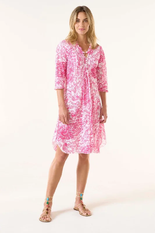 Middy Poppy Dress | Hydra Pink