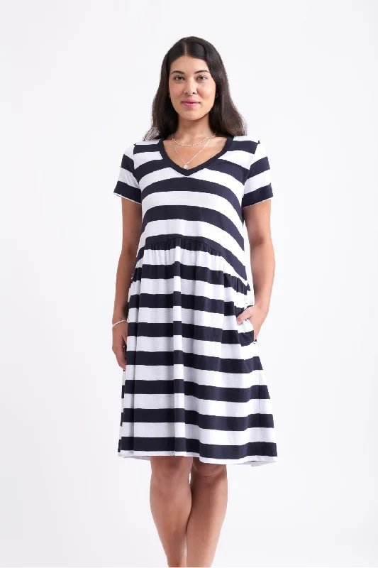 New Girl Dress | Navy Stripe