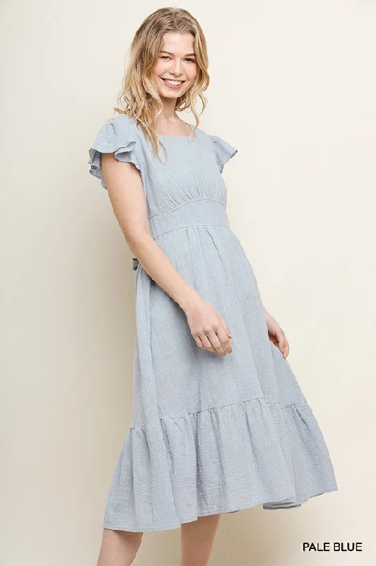 Noelle Summer Dress in Dusty Blue