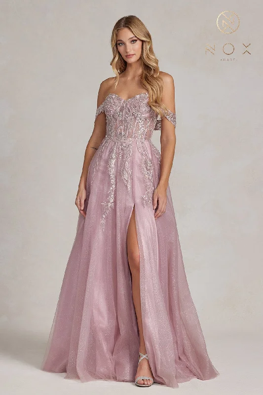 Nox Anabel E1128: Sheer Corset Gown for Unforgettable Evenings