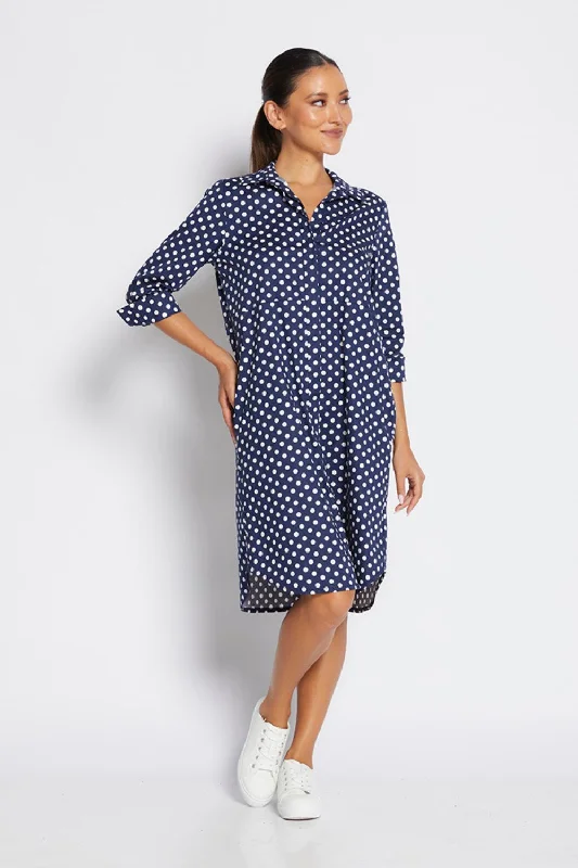 Rierra Spot Dress | Navy Spot