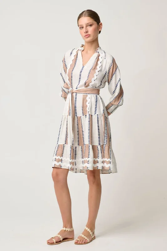 Sanibel Rick Rack Trim Dress | Cayman Stripe