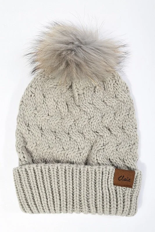 Soft Faux Fur Pom Beanie