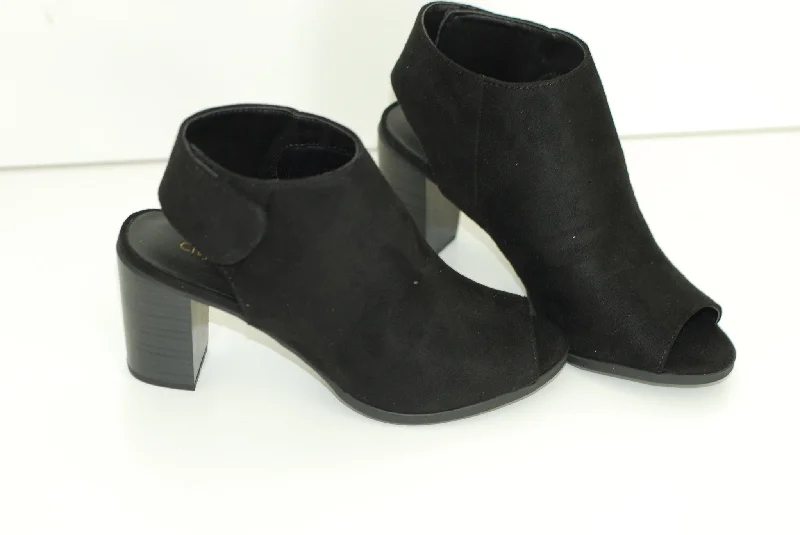 Suede Black Bootie Heel