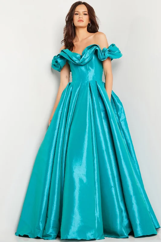 Taffeta Off Shoulder A-line Gown by Jovani 37476