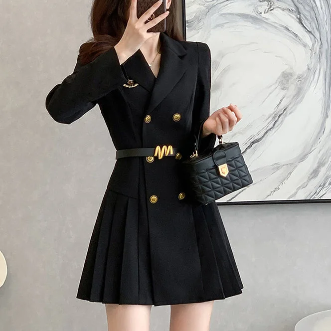 Temperament Black Suit Dress