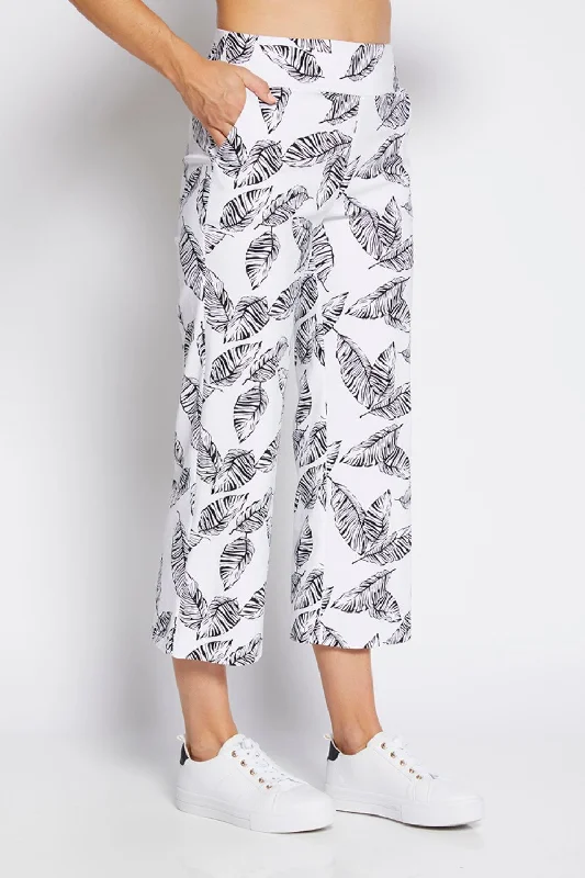 Ticket 7/8 Culotte Pant | White Leaf