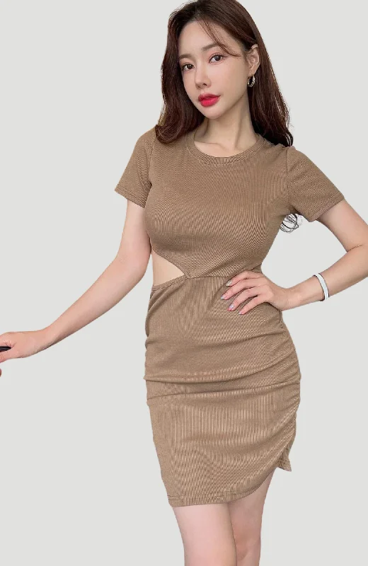 Champagne Brown Dress - KUCAH