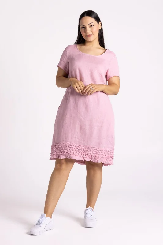 Vanessa Ruffle Hem Dress | Pink