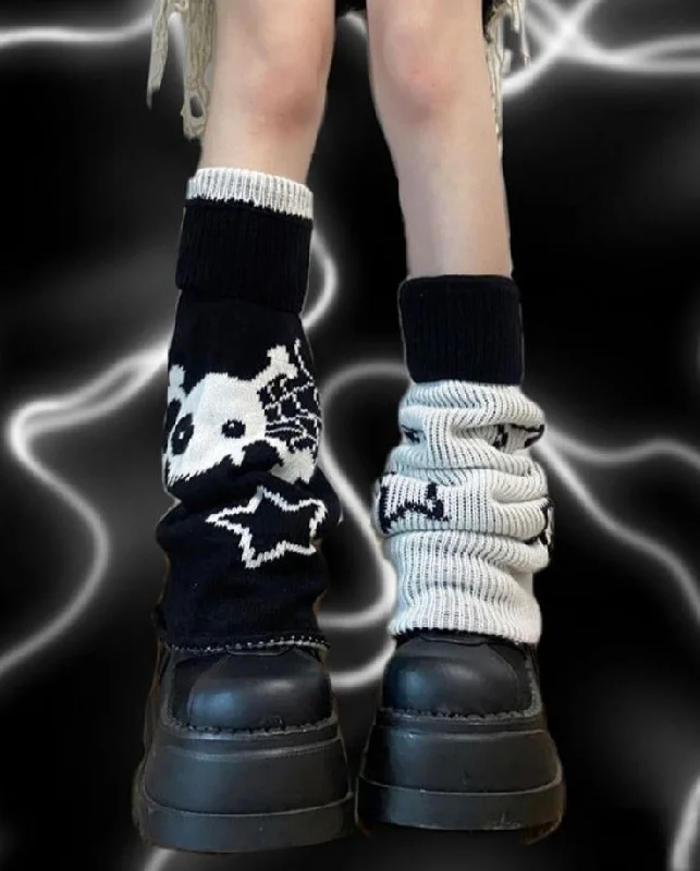 Skull & Star Goth Leg Warmers