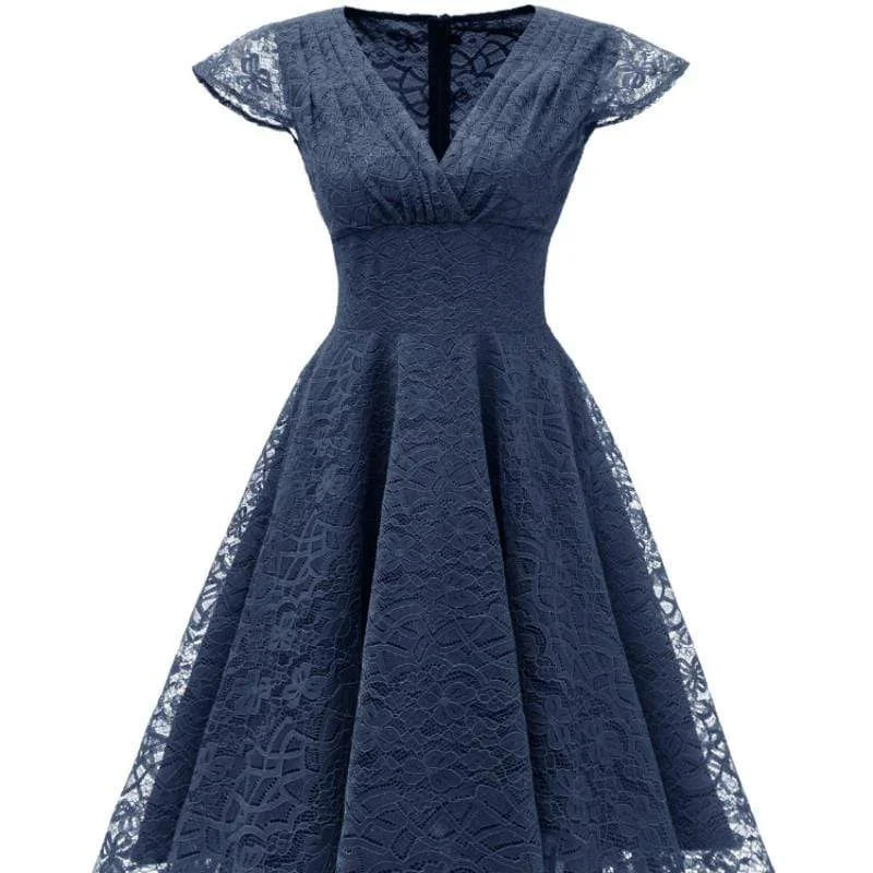 Women's V-neck Lace Party Dresses